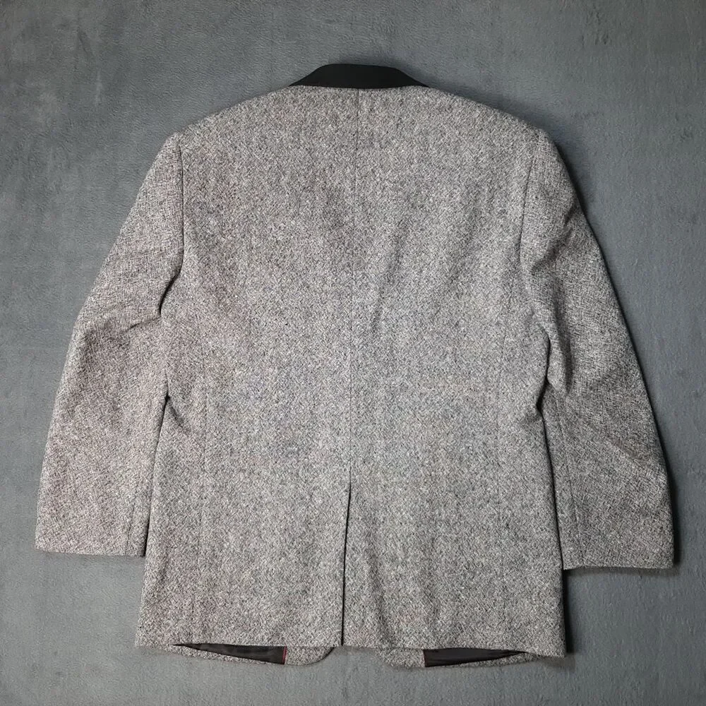 Paul Fredrick Sport Coat Mens 40R Gray Italy Salt and Pepper Blazer Suit Jacket